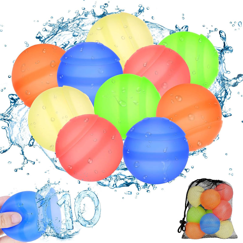 10Pcs Reusable Water Balloons, Water Ball For Beach Toys, Summer Toys, Easy