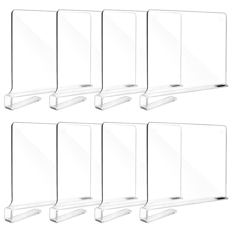 8Pcs Clear Acrylic Shelf Dividers For Organization, Closets Shelf And Closet Sep