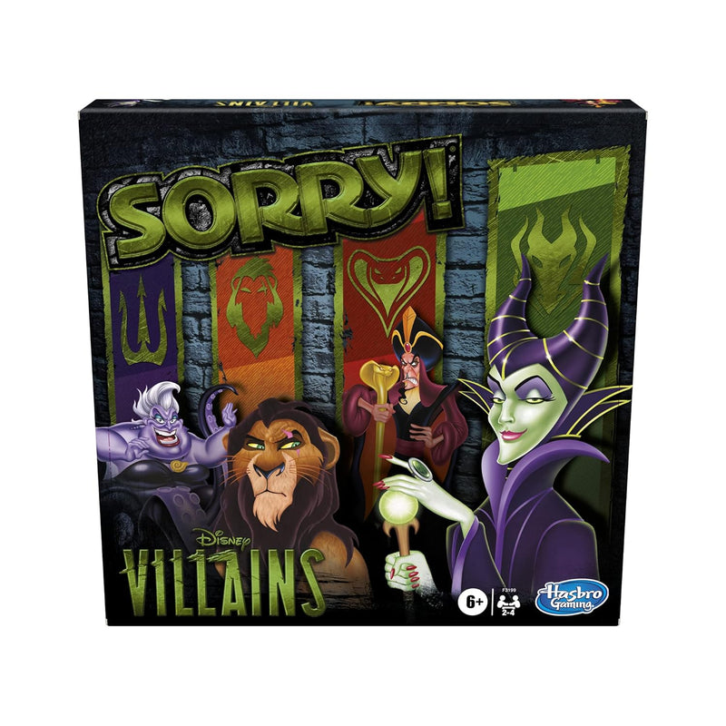 Sorry! Board Game: Disney Villains Edition Kids Game, Family Games For Ages