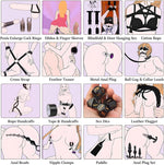 36Pcs BDSM Bondage Sex Toys Sets, Upgrade Restraints Gear & Accessories, Sex Toy Kit for Women and Couples, Adults Toys with Handcuffs Sex and Anal Plug and Storage Bag