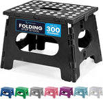 Folding Step Stool is Sturdy Enough to Support Adults and Safe Enough for Kids. Opens Easy with One Flip. Great for Kitchen, Bathroom or Bedroom (Black)