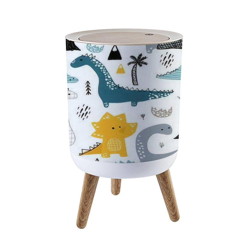 Nordic Style Trash Can - Childish Seamless With Hand Drawn Dino In Scandinavian