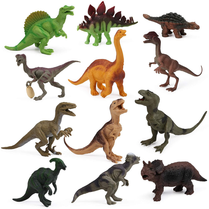 12Pcs Dinosaur Figures For Boys Realistic Dinosaur Toys For Kids 3 5 Dinosa