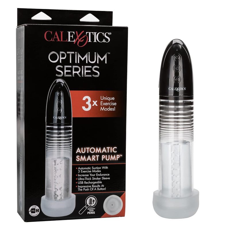 Optimum Series Automatic Smart Pump – Male Enhancement Penis Pump With Silicone Stroker Sleeve – Male Masturbation Sex Toys For Men – Clear