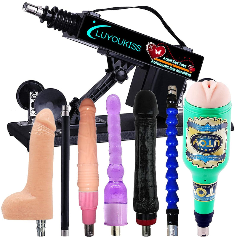 Adjustable Sex Machine, Automatic Thrusting Dildo Machine Adult Sex Toys With 7 Attachments Male And Female Masturbation Couple Sex Toy Love Machine Device Gun