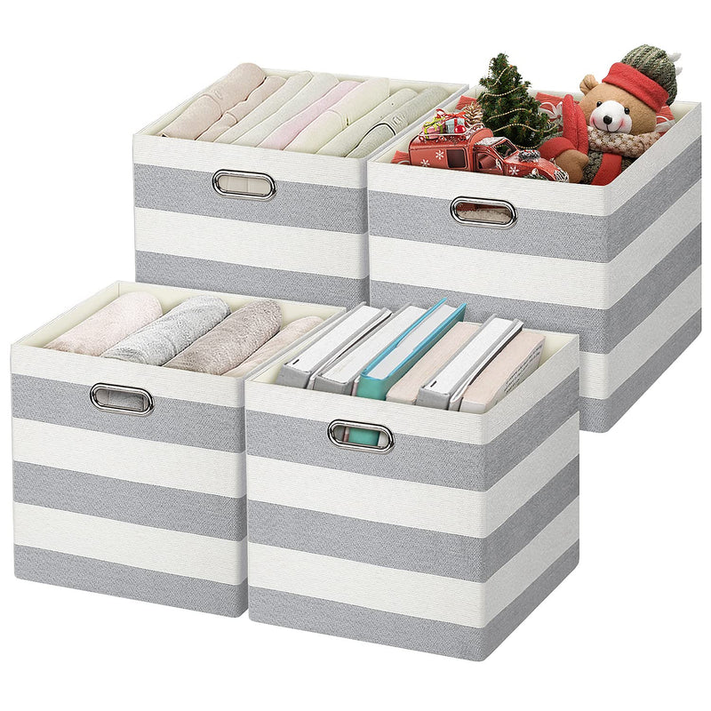 3X Thicker Storage Bins Storage Cubes, 13×13 Fabric Storage Boxes Foldable Baske