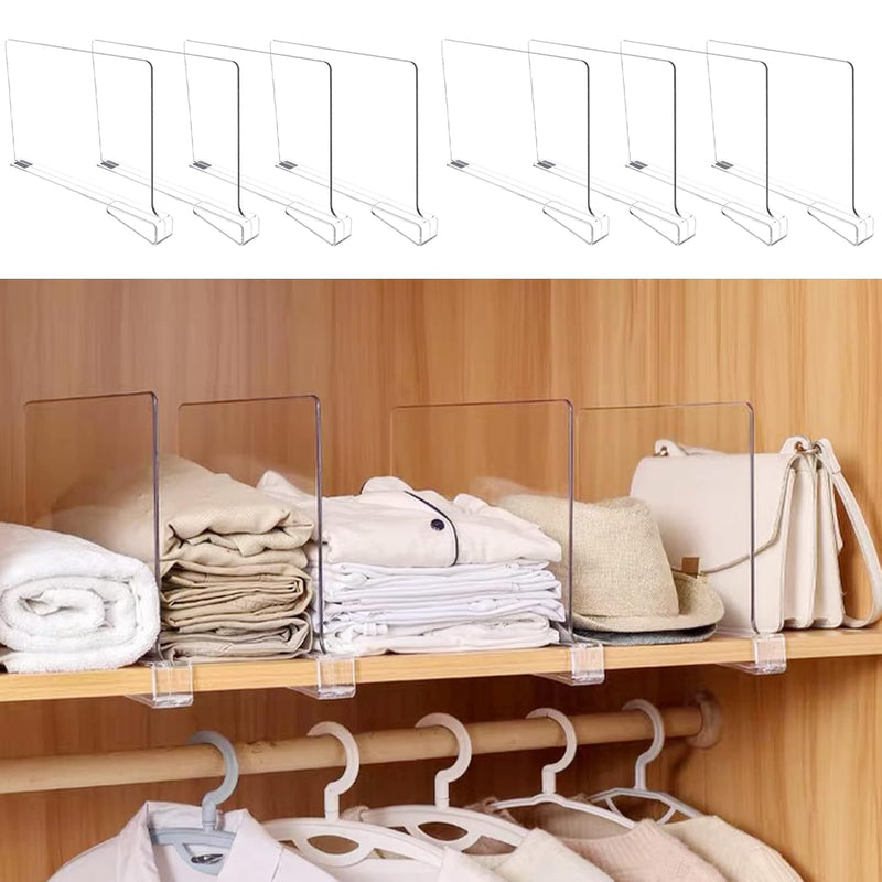 Acrylic Shelf Dividers,8 Pack Vertical Purse Separator For Closets Shelves,Perfe