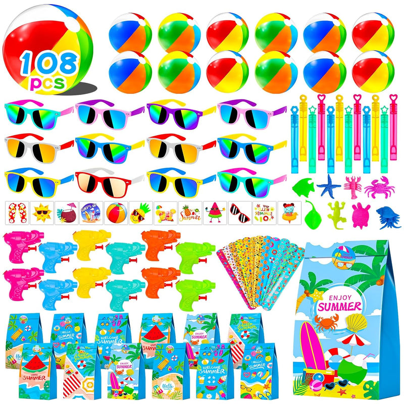 108Pcs Pool Party Favors And Beach Toys For Kids 3 8 8 12, Party Bag Stuffe