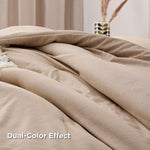 Full Comforter Set Kids - Warm Sand Full Size Comforter, Soft Bedding For All Seasons, Cationic Dyed Bedding Set, 3 Pieces, 1 Comforter (82"X86") And 2 Pillow Shams (20"X26"+2")