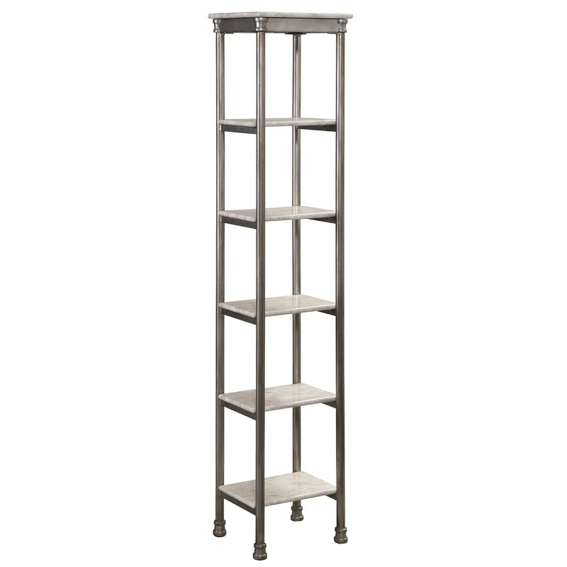 Home Styles The Orleans Six Tier Tower With Marble Laminate Shelves, Sturdy Powd