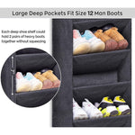 Over The Door Shoe Organizer for Closet with Large Deep Pockets, Narrow Shoe Rack for Door Hanging Boots Storage, Black