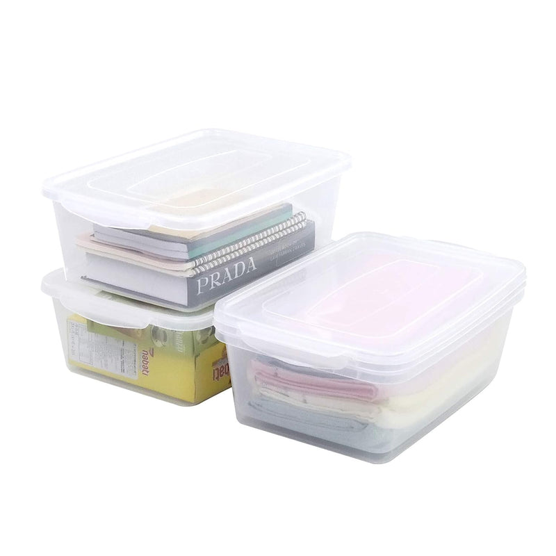 14 Quart Latch Containers With Lid, Clear Latching Box, 4 Packs