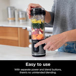 Blast Portable Blender, Cordless, 18oz. Vessel, Personal Blender-for Shakes & Smoothies, BPA Free, Leakproof-Lid & Sip Spout, USB-C Rechargeable, Dishwasher Safe Parts, Black