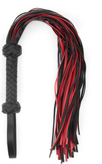 30" Red Leather Riding Whip – Equestrian Horse Flogger for Training & Riding