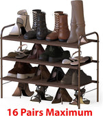 3-Tier Shoe Rack Storage Organizer, Bronze