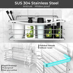 Shower Caddy 3 Pack-Shower Organizer Shelves Rack Rustproof SUS304 Stainless Steel for Bathroom Storage&Kitchen-No Drilling Adhesive Shower Caddy Shelf with 4 Hooks Suction Cup-Silver