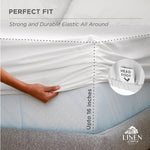 100% Cotton Percale Fitted Sheet Full Size, White, 1 Deep Pocket Fitted Sheet, Crisp and Cool Strong Bed Linen, 54"X75"+15"