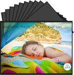 10 Pack 4"x6" Premium Super Slim Magnetic Picture Pockets Frames with Black Holds 4 x 6 inches Photo for Refrigerator | NEW VERSION | EASE of INSERTING