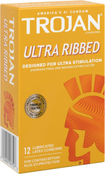 Ultra Ribbed Premium Lubricated Condoms, 12 Count