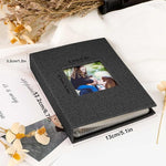 Photo Album 4x6 50 Pockets 2 Packs, Small Mini Capacity Linen Photo Album Bulk Sets, Each Pack Holds 50 Top Loader Vertical Only Picture for Kids Boy Girls Black