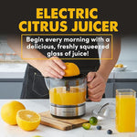 Electric Citrus Juicer, Compact, Large Volume, Pulp Control, Oranges, Lemons, Limes, Grapefruits with Easy Pour Spout, 24oz, Black/Stainless Steel