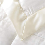 Lightweight Down Alternative Blanket With Satin Trim, King, Ivory, 90 X 108 Inch