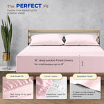 Pure Egyptian King Size Cotton Bed Sheets Set (King, 1000 Thread Count) - Blush Pink Bedding Pillow Cases (4 Pc) Egyptian Cotton Sheets King Size Bed - Sateen Sheets - 16 in Deep Pocket King Sheets