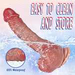 Realistic Movable Foreskin Dildo with Suction Cup – Strap-On Compatible Adult Toy