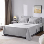 Full Bed In A Bag Light Grey Seersucker Textured Comforter Set With Sheets 7-Pieces All Season Bedding Sets With Comforter, Pillow Sham, Flat Sheet, Fitted Sheet And Pillowcase