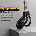 Male Chastity Cage, Large Chastity Device with 5 Sizes Rings and Invisible Lock for Man Penis Exercise Bondage Gear & Accessories Lightweight Adult Sex Toys