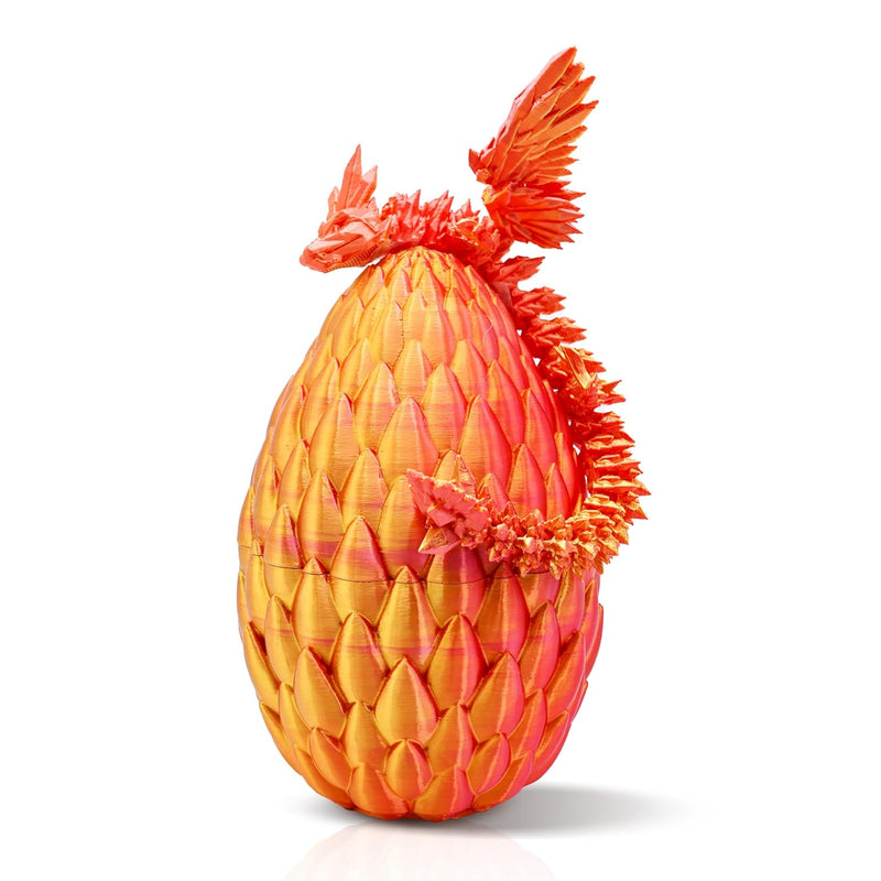 3D Printed Dragon Egg, Laser Red Flying Drgon In Eggs, Crystal Dragon Toys For