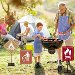 Camping Themed Party Decorations, 10-11.8 Inch Laminated Camping Sign Cutouts, Camping Theme Party Signs, Paper Camping Cutouts with 40 Glue Point Dots (9 Pieces Camping Sign)