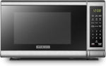 Digital Microwave Oven with Turntable Push-Button Door, Child Safety Lock, 700W, Stainless Steel, 0.7 Cu.ft