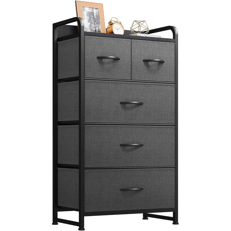 Fabric Dresser With 5 Drawers - Storage Tower With Large Capacity, Organizer Uni