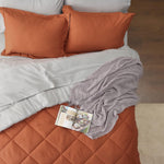 Burnt Orange Queen Comforter Set - 7 Pieces Reversible Queen Bed In A Bag Queen Bed Set With Comforters, Sheets, Pillowcases & Shams, Queen Bedding Sets