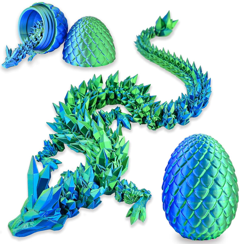 3D Printed Dragon With 3D Printed Dragon Eggs, Articulated 3D Dragon Toys,