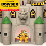 400204 Nintendo Bowser'S Castle Deluxe Bowser'S Castle Playset With 2.5" Exclusive Articulated Bowser Action Figure, Interactive Play Set With Authentic In-Game Sounds