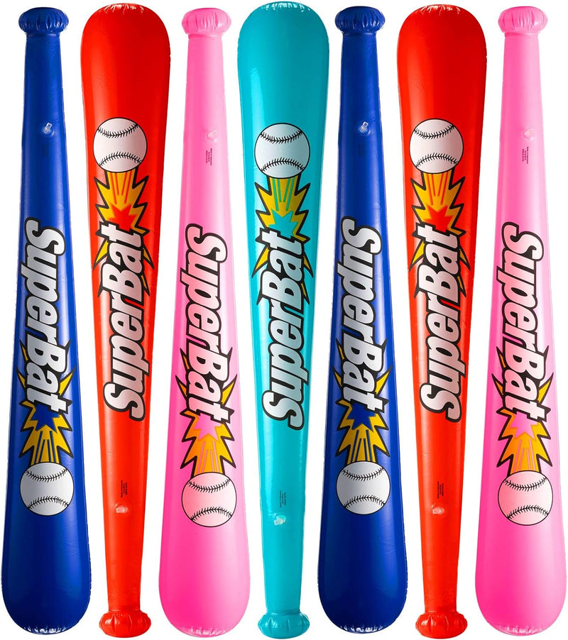 Inflatable Baseball Bats in Bulk - (Pack of 12) - Giant 42 Inch Baseball Party Favors for Kids, Sports Theme Toy Party Supplies and Birthday Party Decorations