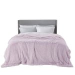 Lavender Fuzzy Faux Fur Blanket - Soft, Thick Sherpa Decorative Queen Blanket, 90X90 Inches, 640 Gsm