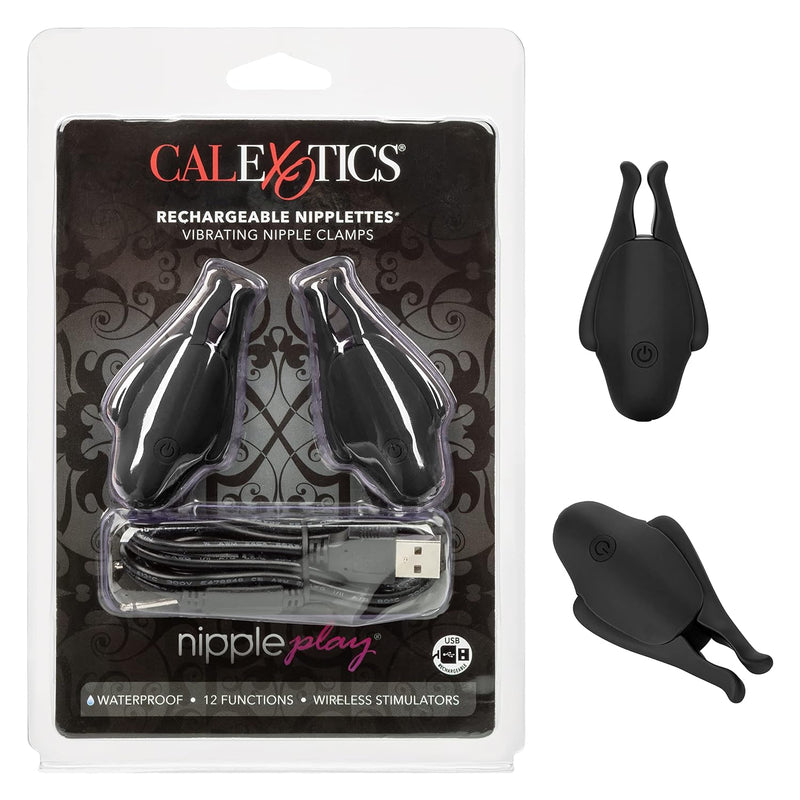 Nipplettes Rechargeable Nipple Clamps, Easy Squeeze And Fully Adjustable - Black Se-2589-50-2