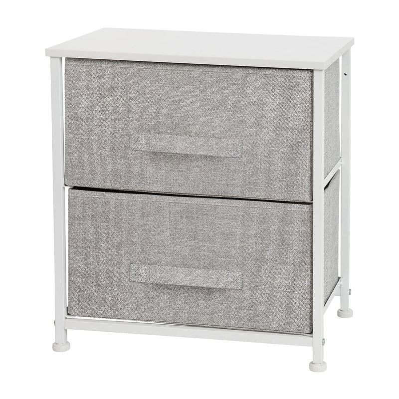 Harris 2 Drawer Storage Organizer - White Cast Iron Frame And Wood Top - 2 Easy