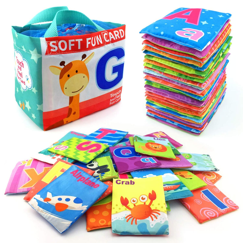 26 Pieces Soft Alphabet Cards With Cloth Storage Bag For Babies Infants, To