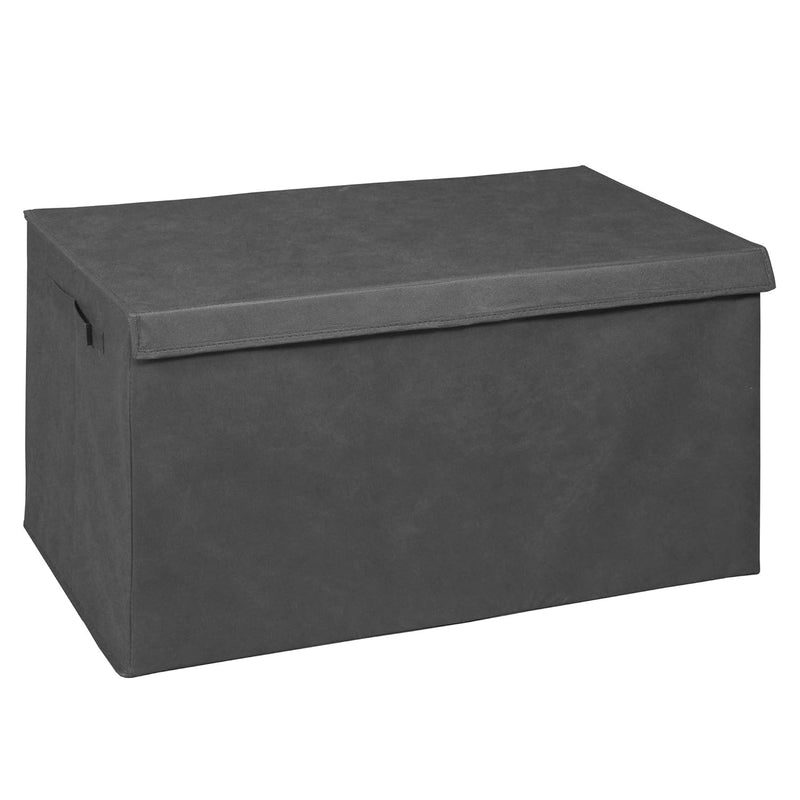 Cubo Foldable Fabric Storage Trunk With Label Holder- Grey