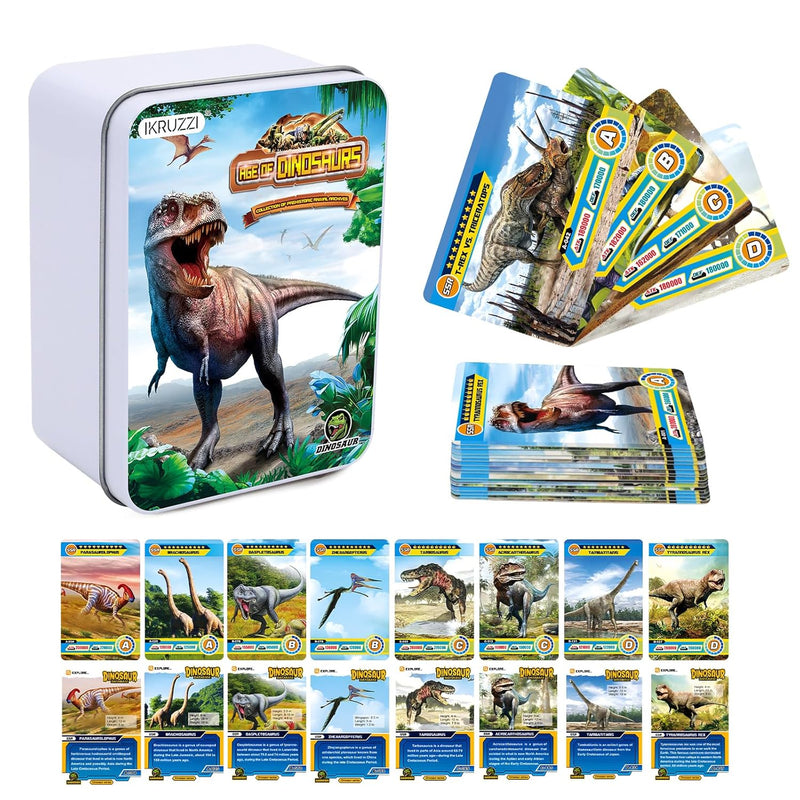 168 Pcs Dinosaur Cards Set,Dinosaur Educational Learning Flash Cards,Collec