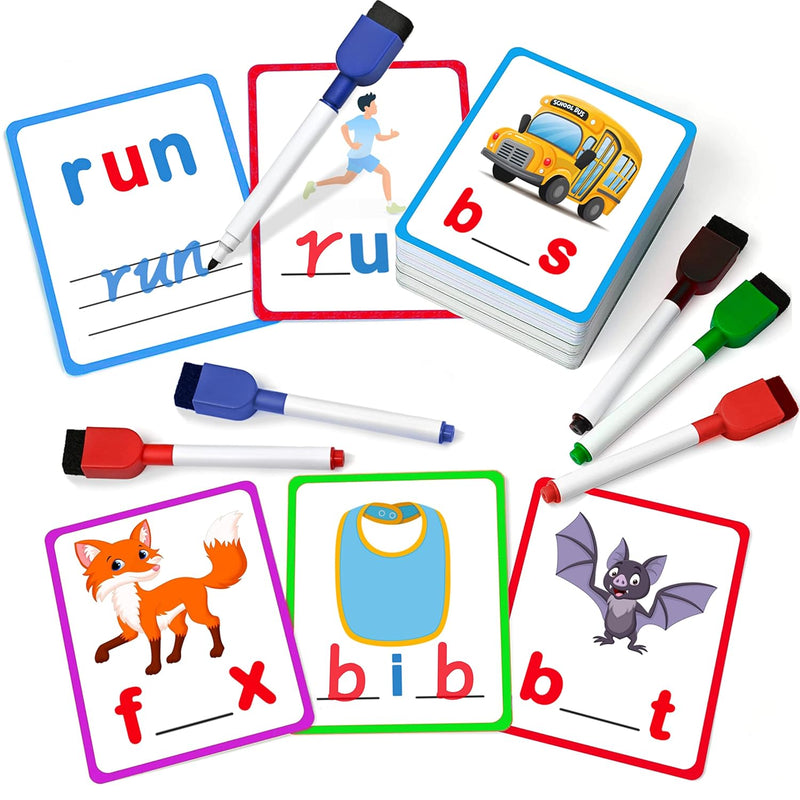 100 Short Vowel Spelling Flashcards, Handwriting Cards Learn To Write Cvc S