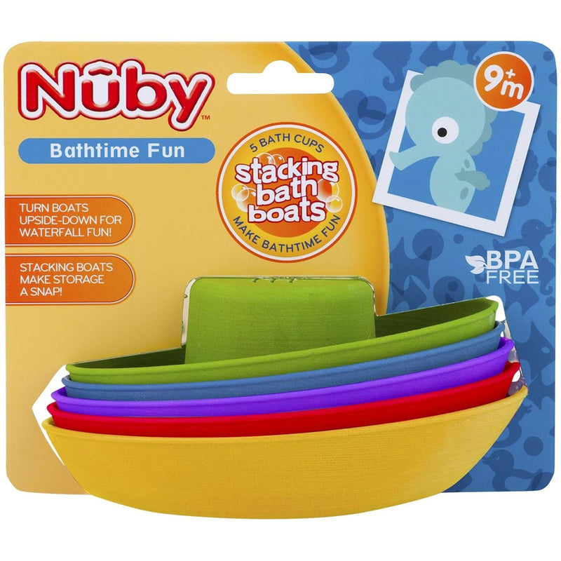 Nuby 5-Pack Stacking Bath Boats