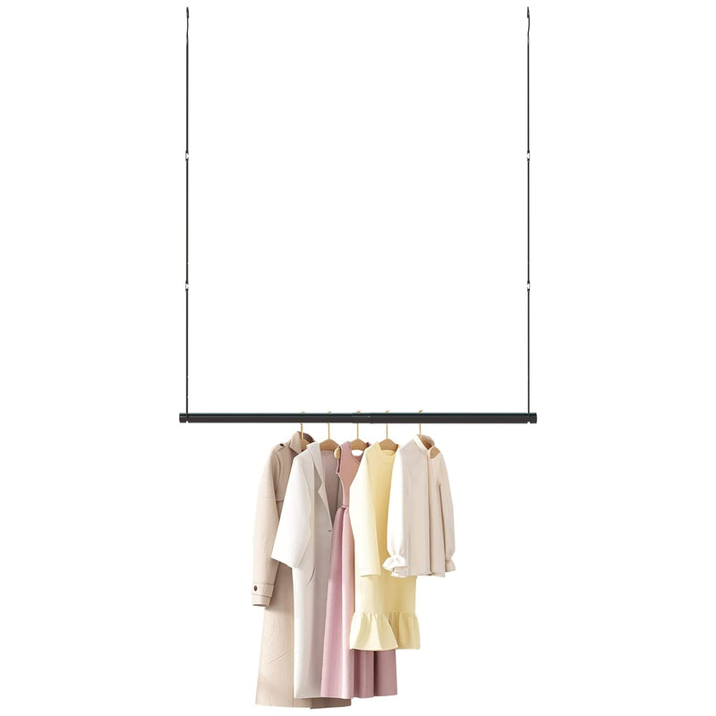 Closet Hanging Rod, Length And Height Adjustable Closet Rod, Space-Saving Closet