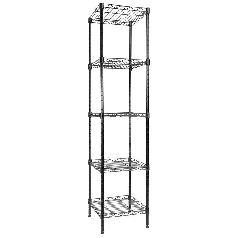 5 Tier Standing Shelving Metal Units, Adjustable Height Wire Shelf Display Rack