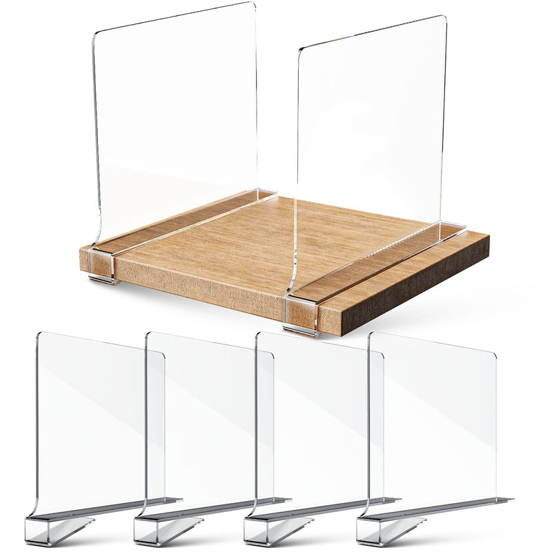 Clear Acrylic Shelf Dividers For Closet Organization - Durable Closet Shelf Divi