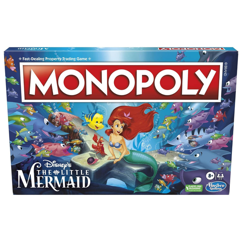 Monopoly: Disney's The Little Mermaid Edition Board Game, 2-6 Players for Family and Kids Ages 8+, with 6 Themed Monopoly Tokens (Amazon Exclusive)